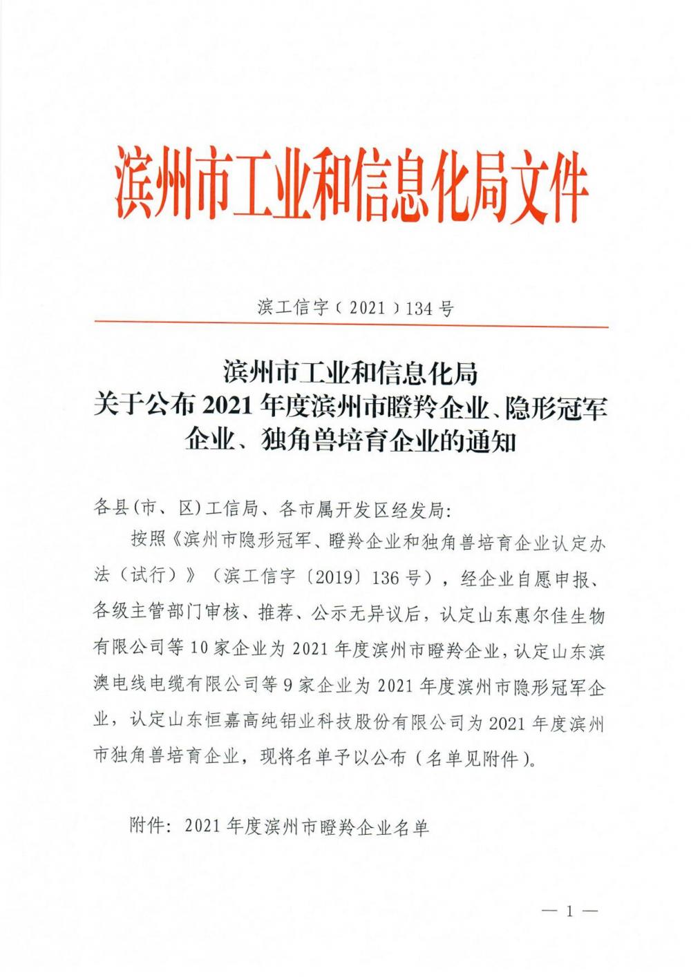 关于公布2021年度滨州市瞪羚企业、隐形冠军企业、独角兽培育企业的通知_00.jpg